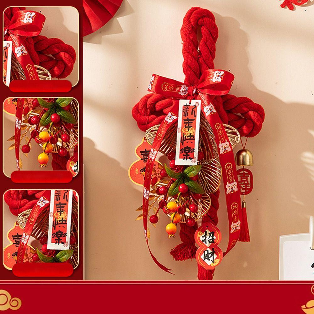 New 2026 New Year Pendant Year of the Horse Red Lucky Spring Festival Decor Flower Pendant for Living Room