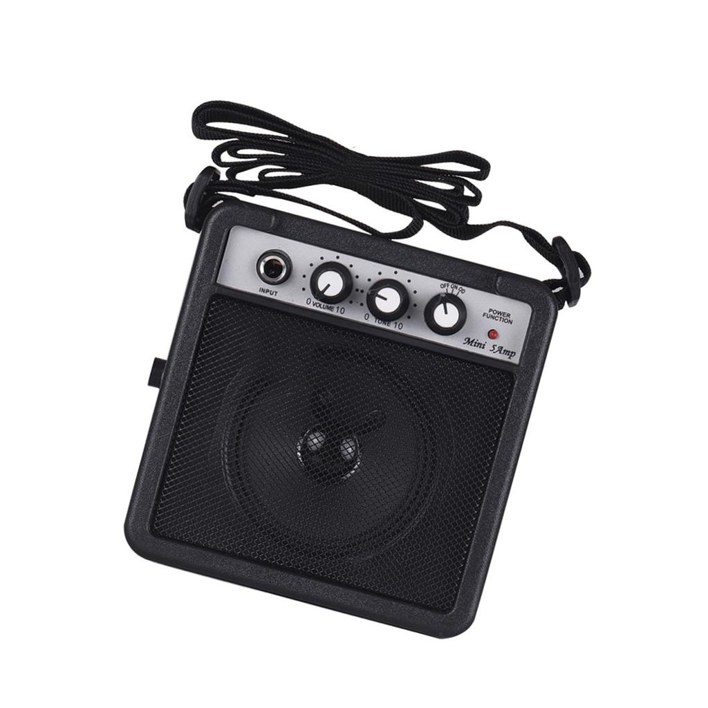 5W Mini Guitar Amplifier Amp Speaker with 3.5mm & 6.35mm Inputs 1 4 Inch Output Supports Volume Tone Adjustment