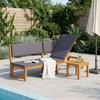 Sun Lounger Oil Natural Finish 200 x 57 x 75 cm Solid Acacia Wood
