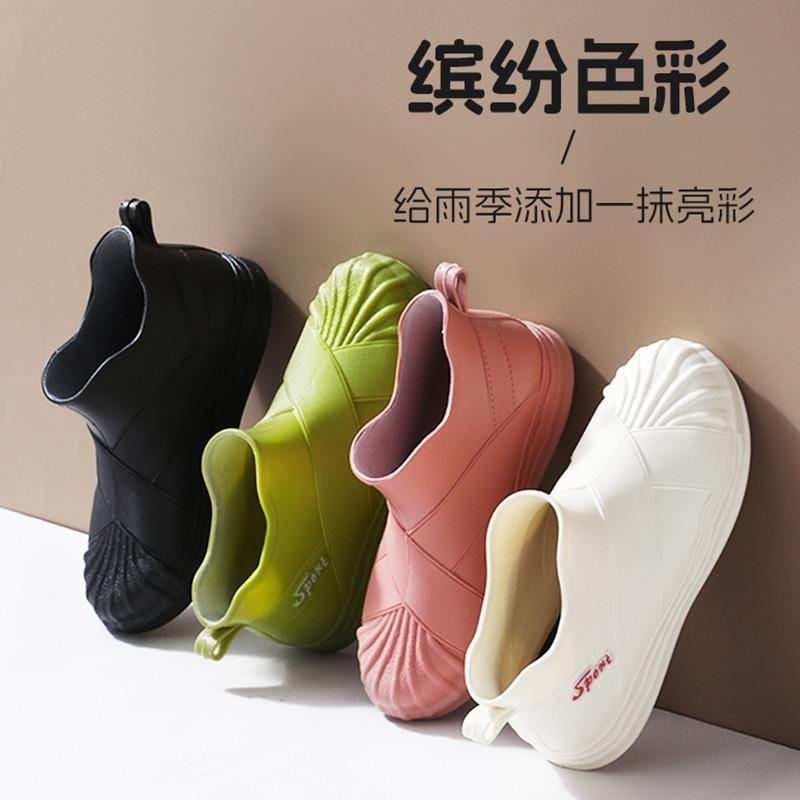 Fashion Rain Shoes Women's Summer Short Tube Students Wear Shell Head Non-slip Rain Boots Waterproof Shoes Rubber Shoes