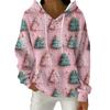 Women's Fashion Casual Christmas Print Pullover Long-Sleeve Hooded Sweatshirt