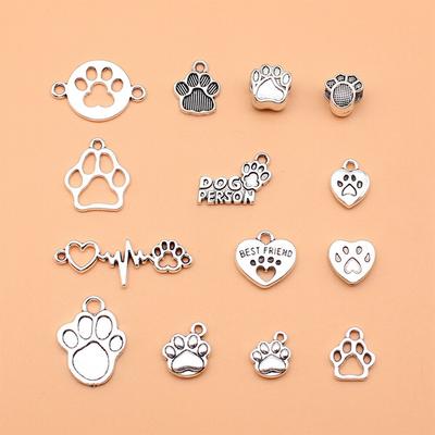 14 Stück/Set Hundepfoten-Charms, Schmuckherstellung, niedliche Artikel zum Selbermachen