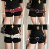 Punk Style Wide Pu Belt For Women With Metal Buckle For Dress And Jeans