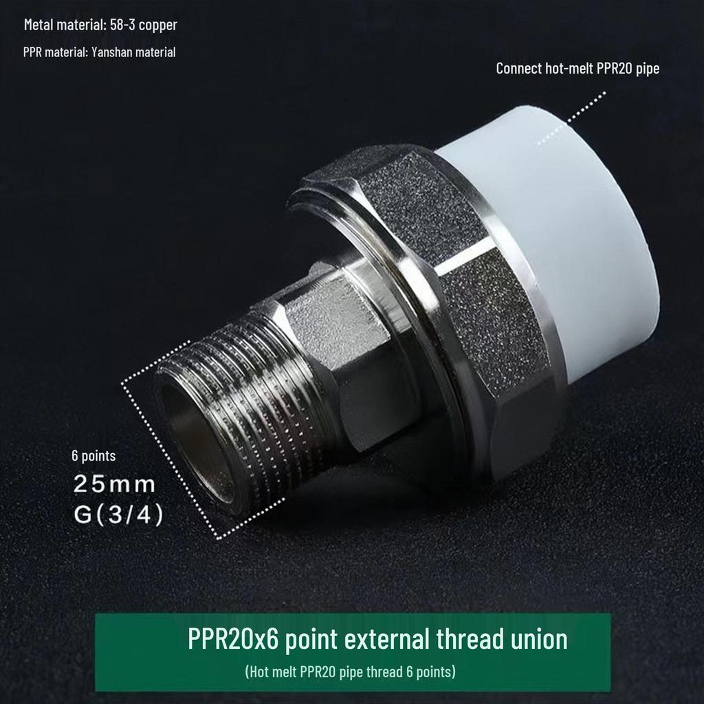 PPR Měď Železo Šroubení, Vnitřní & Vnější Závit, 20-110mm, Oboustranný PPR Železný Konektor