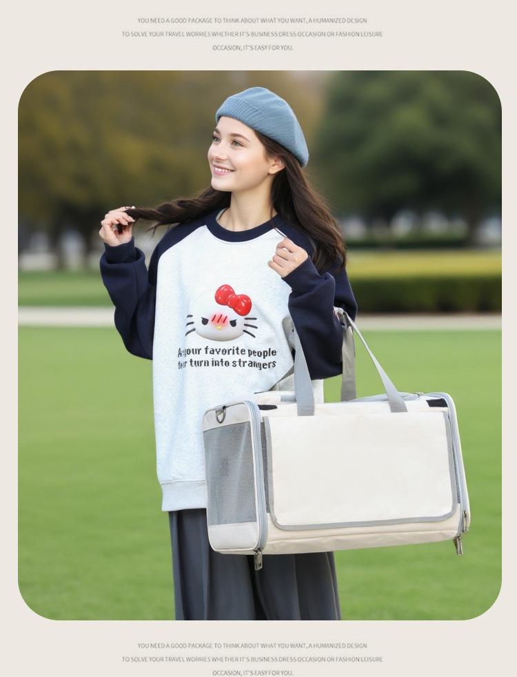Pet Tote Bag: New Oxford Cloth, Breathable, Skylight Design, Portable Carrier