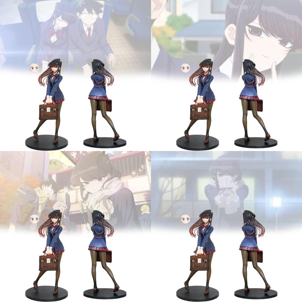 Komi nie potrafi się komunikować Figurka PVC 25cm Niebieski Strój Ucznia Kolekcjonerski Element Dekoracyjny