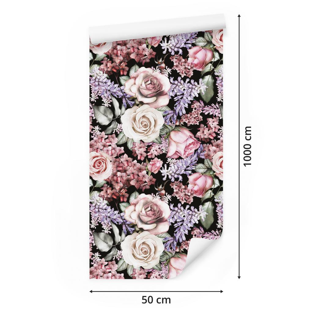 Colorful Roses Wallpaper for Living Room and Bedroom 50x1000