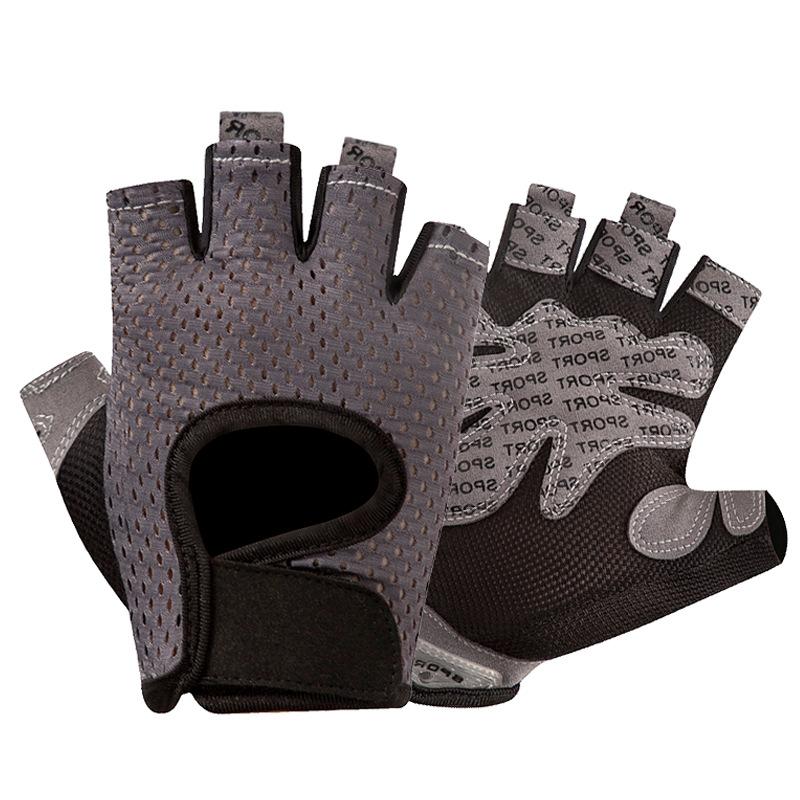 

Женские фитнес-перчатки для велоспорта, тренировок, с полупальцами, для спиннинга, дышащие, нескользящие, износостойкие, тонкие, спортивные перчатки для йоги S серый