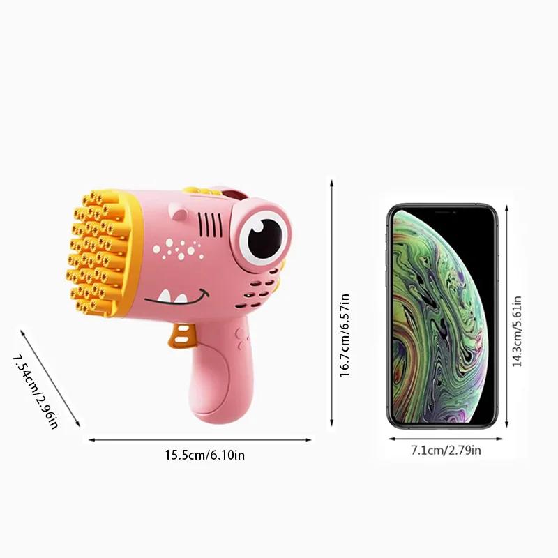 40 Hole Dinosaur Bubble Gun Handheld Bubble Machine, Electric Bubble Gun Outdoor Party Games Novel Toy(without Bubble Water)