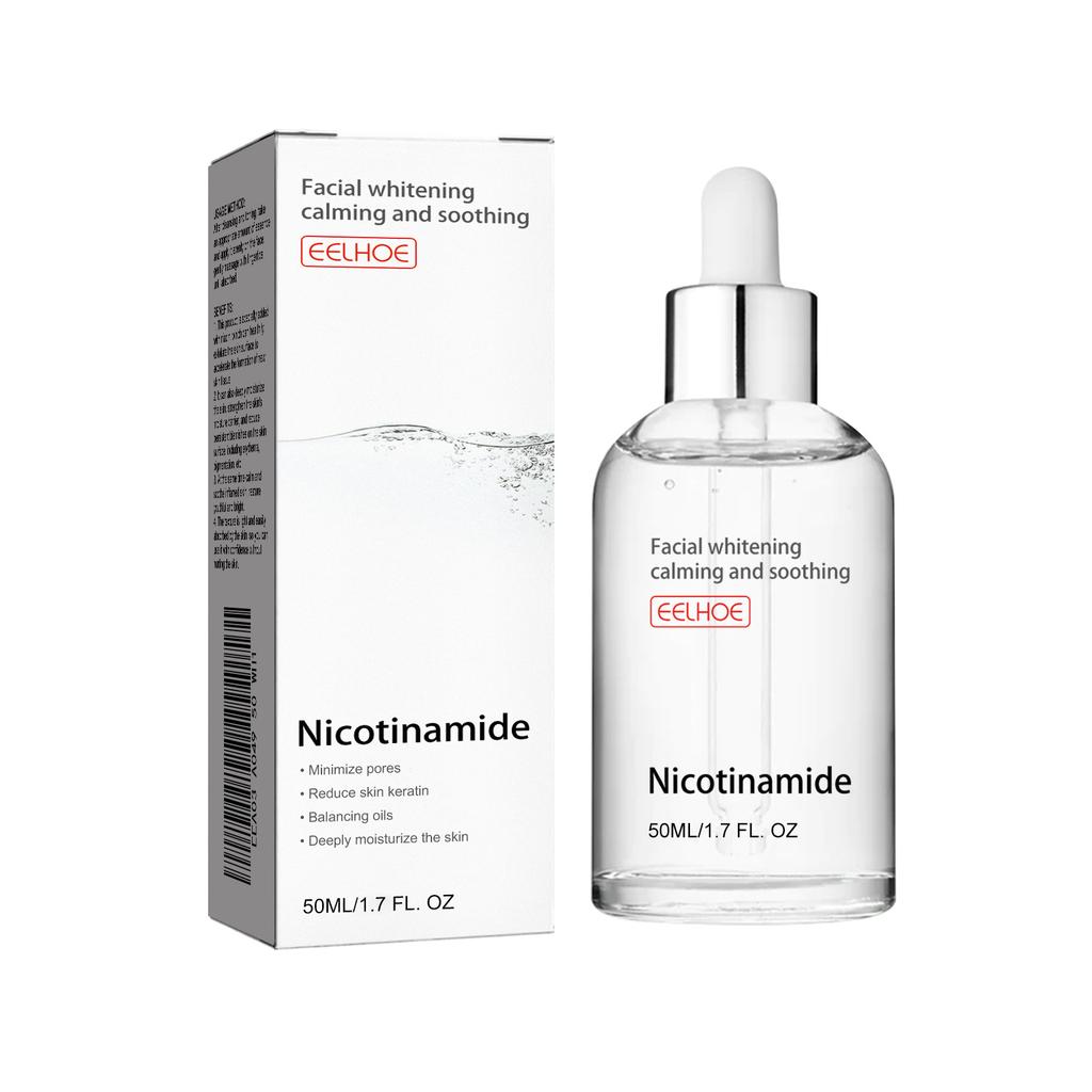 EELHOE Niacinamide Face Serum Whitening Anti Wrinkles Removal Spots Freckle Face Care Sodium Hyaluronate Facial Essence 50ml
