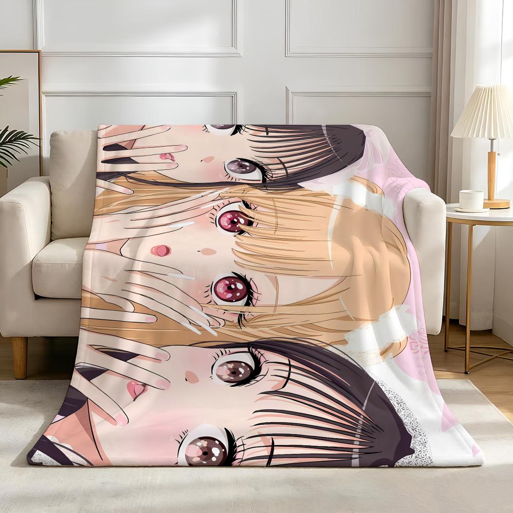 Anime M-My Dress Up Darling Throw High-Density Short Plush Blanket Soft Skin-Friendly for Sofa Nap Air-Conditioned Room