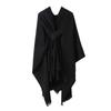 European & American Solid Color Imitation Cashmere Shawl Cape - Women's Autumn/Winter Warm Outerwear Scarf