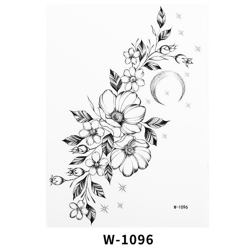 Tattoo Sticker Half Arm Waterproof Long-Lasting Disposable Tattoo Male And Female Flower Arm Tattoo Sticker