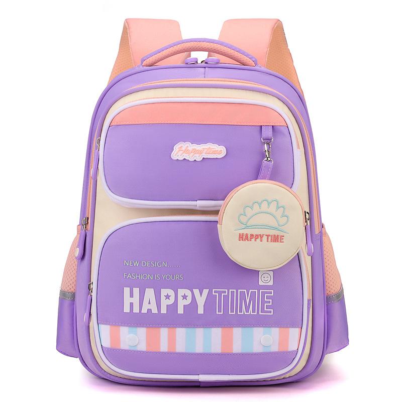 

Школьные рюкзаки 2024 Новый трендовый школьный рюкзак большой вместимости Милый мультяшный рюкзак для мальчиков и девочек Легкий, с защитой спины фиолетовый