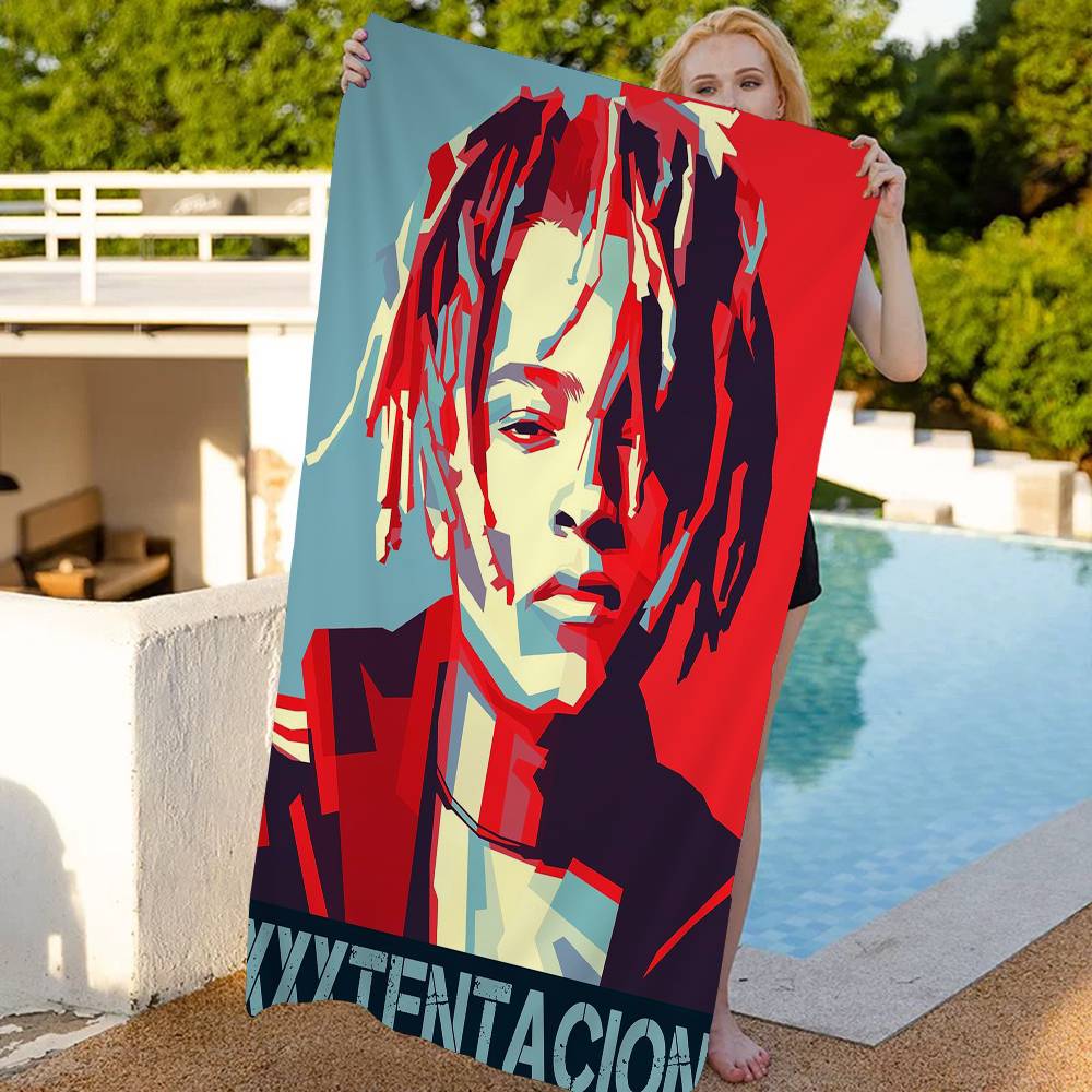 X-XXXTentacions 17 Rapper Anime Beach Swimming Towel Soft Absorbent Washcloth Children's Gifts for Kids Travel Camping Gym
