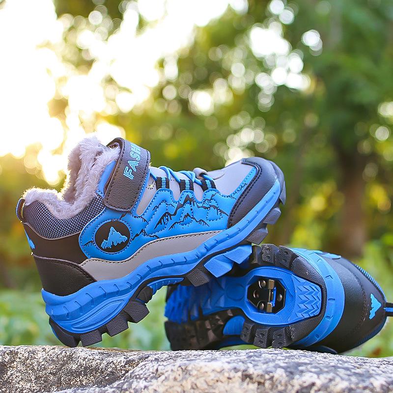 Boys' Non-Slip Winter Hiking Boots - Warm Outdoor Sports Footwear for Kids