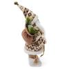 Festival Santa Statue 15" Standing Woodlands Santa Figurine Doll with Skis Ornament Christmas Desktop Decorative Gift