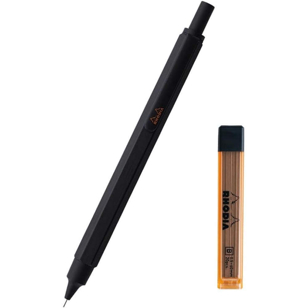 Rhodia Black Sharp Pencil 0.5mm Hexagonal Aluminum Body Limited