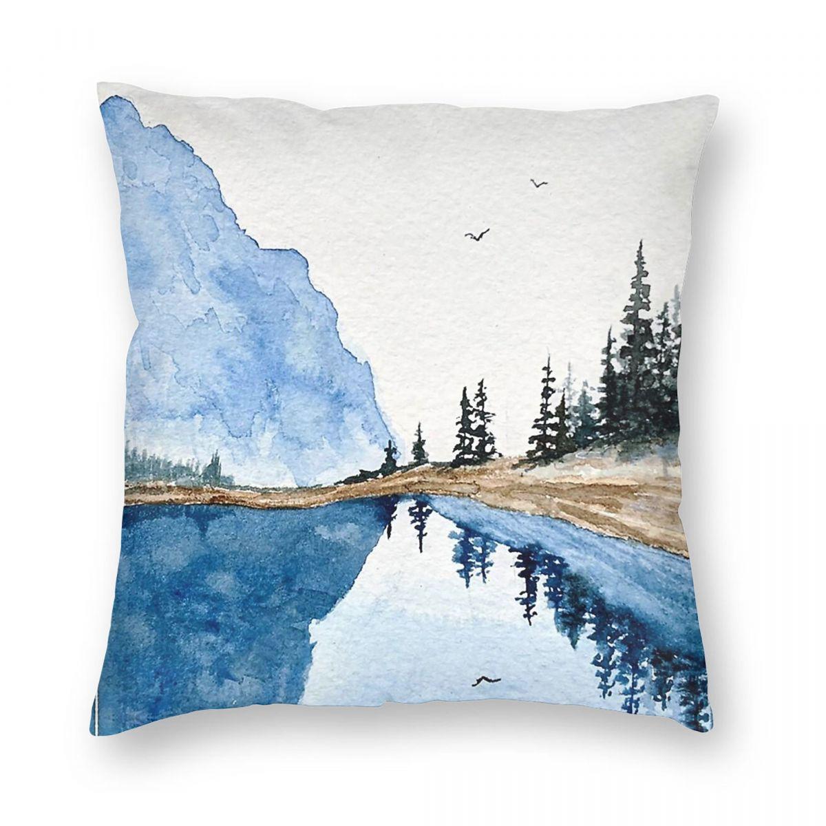 Blue Ridge Mountains Square Pillowcase Polyester Linen Velvet Pattern Zip Decor Throw Pillow Case Home Cushion Cover 30x30cm