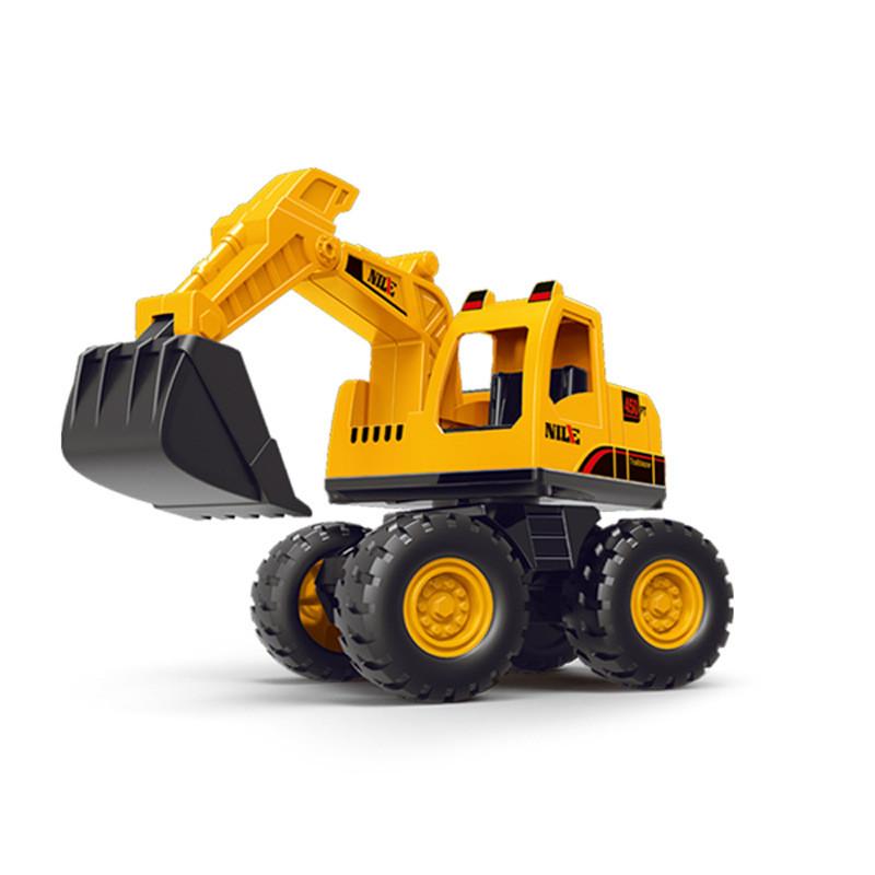 Plastic Excavator Toy For Kids With Inertia Drive And Movable Attachments