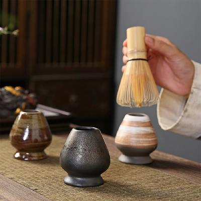 Japanese Coarse Pottery Matcha Tea Chasen Holder Stand Bowl Bamboo Whisk Grinder Teaware Tools Holder Tea Accessories Teaware