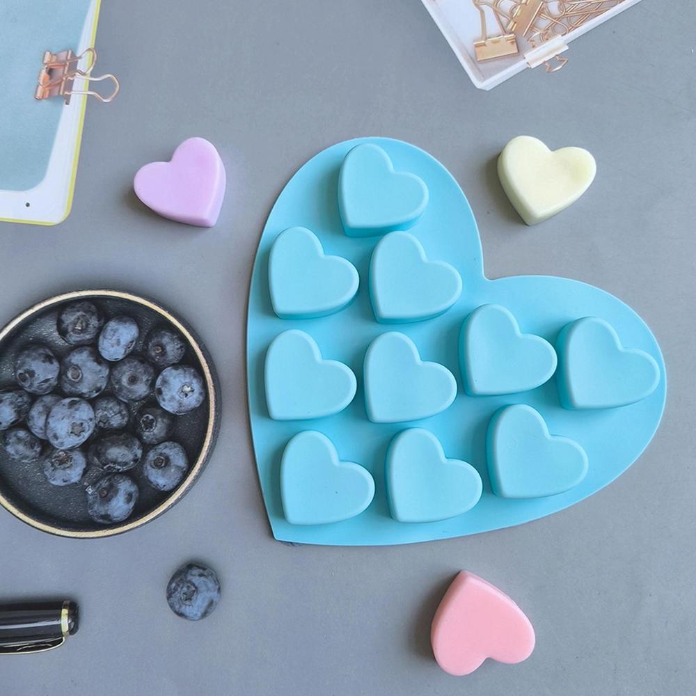 10Cavity Small Love Shaped Silicone Candy Mould Chocolate Pudding Dessert Cake Baking Mould Kitchen Tool Candle Soap Making