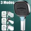 3 Modes Large Rainfall Shower Head 13cm Big Panel Square High Pressure Handheld ShowerHead ABS Portable Spa Filter Shower Nozzle