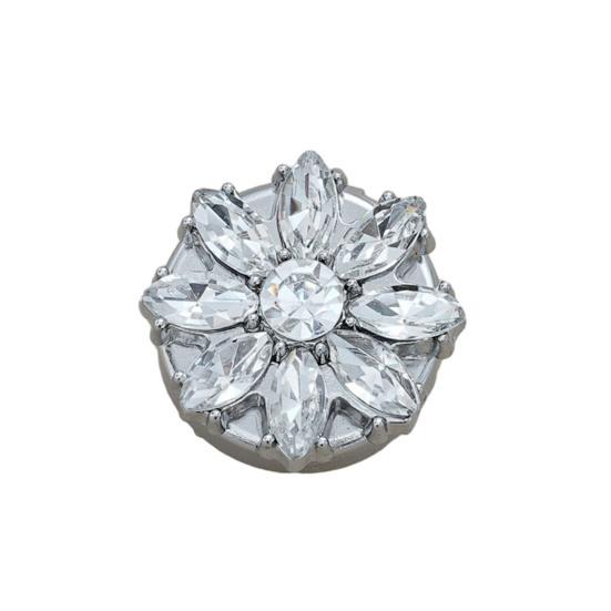 Rhinestone Button Cover Removable Clip-on Button Cover Decorative Flower Button Cover for Shirt Blazer Coat Wedding Accessories