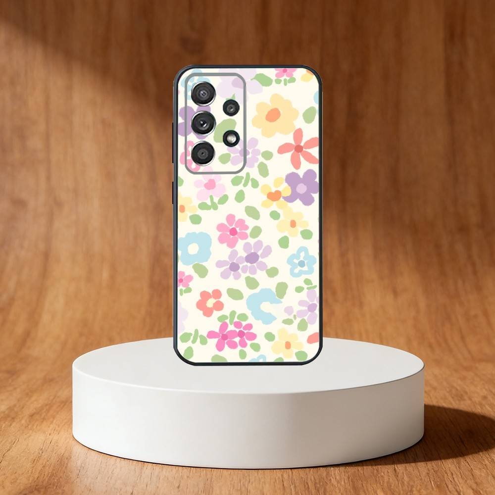 Ditsy Floral Phone Case For Samsung S25,S24,S21,S22,S23,S30,Ultra,S20,Plus,Fe,Note,10,9,5G Black Cover