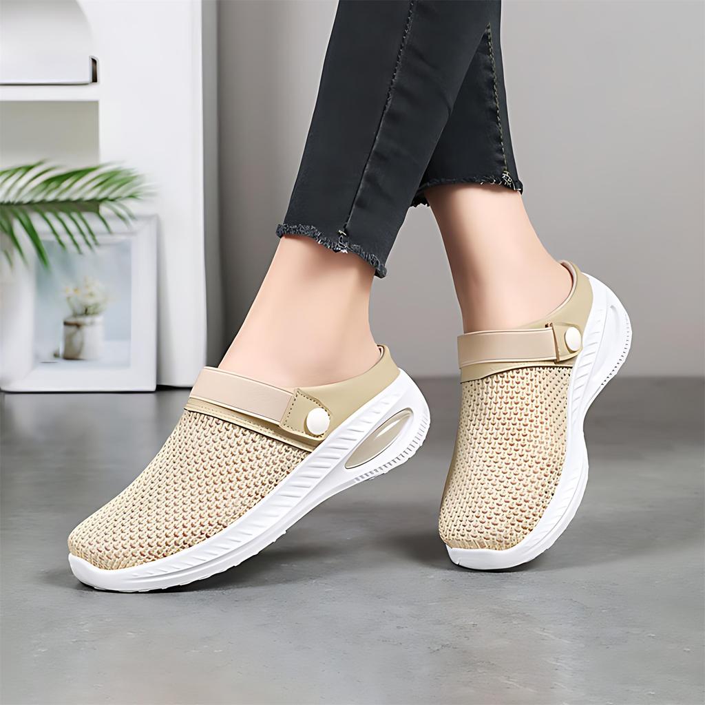 Women's Fashion Round-Toe Casual Mesh Half-Sandals
