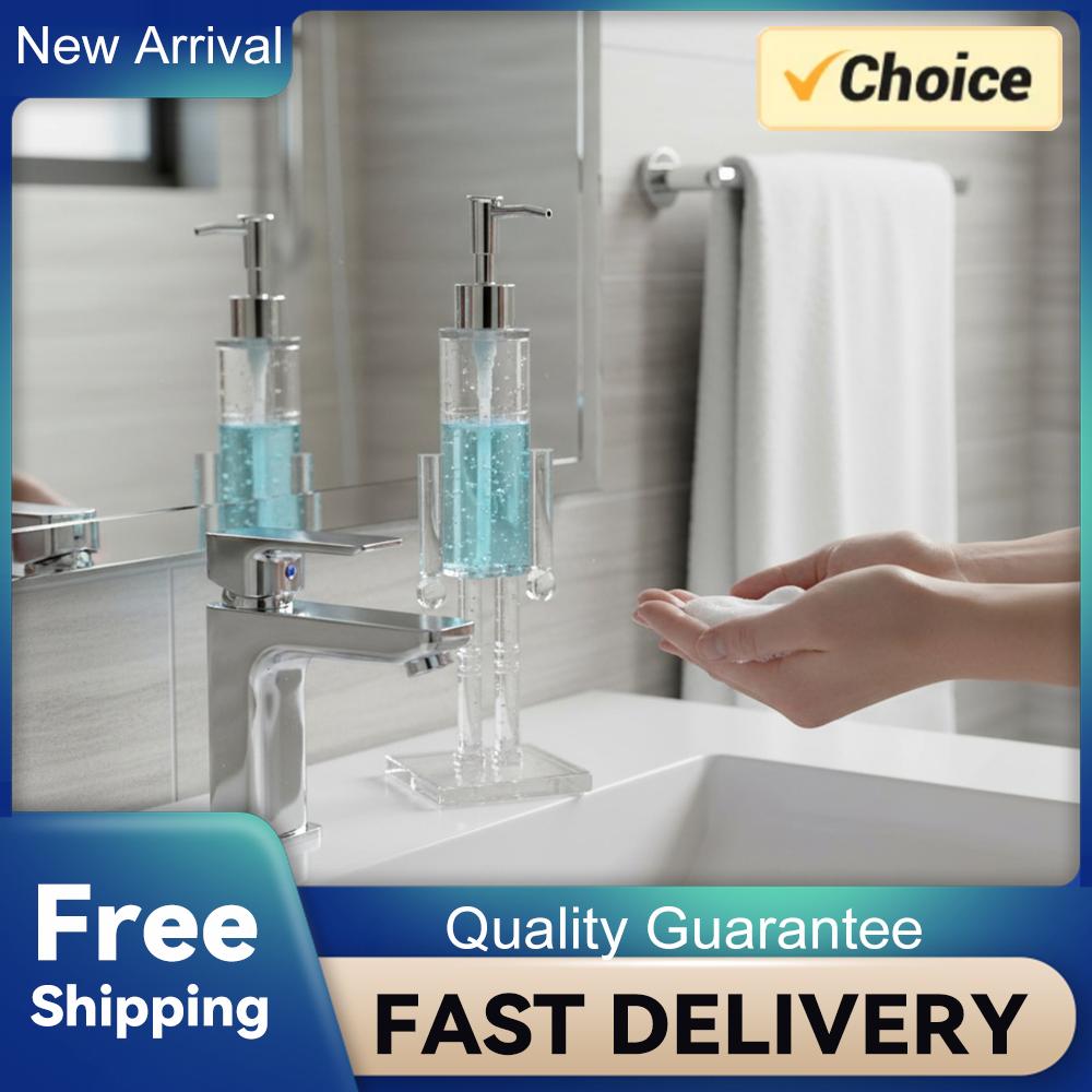Refillable Christmas Hand Soap Bottle Acrylic Soap Dispenser Bathroom Lotion Dispenser for Home Kitchen Accessories Decor Gifts