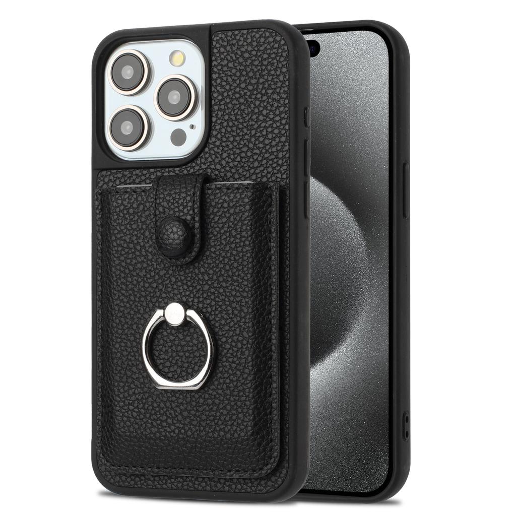 Ring Bracket Wallet Case for iPhone 16 17 Pro Max Air 16E 15 14 Plus 13 12 11 Pro Max Leather Card Solts lHolder Phone Cover