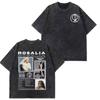 T-shirts Graphiques Notes de Musique Rosala LUX Unisexes Mode Femme T-shirt Ample Décontracté Esthétique T-shirts Lavés Streetwear