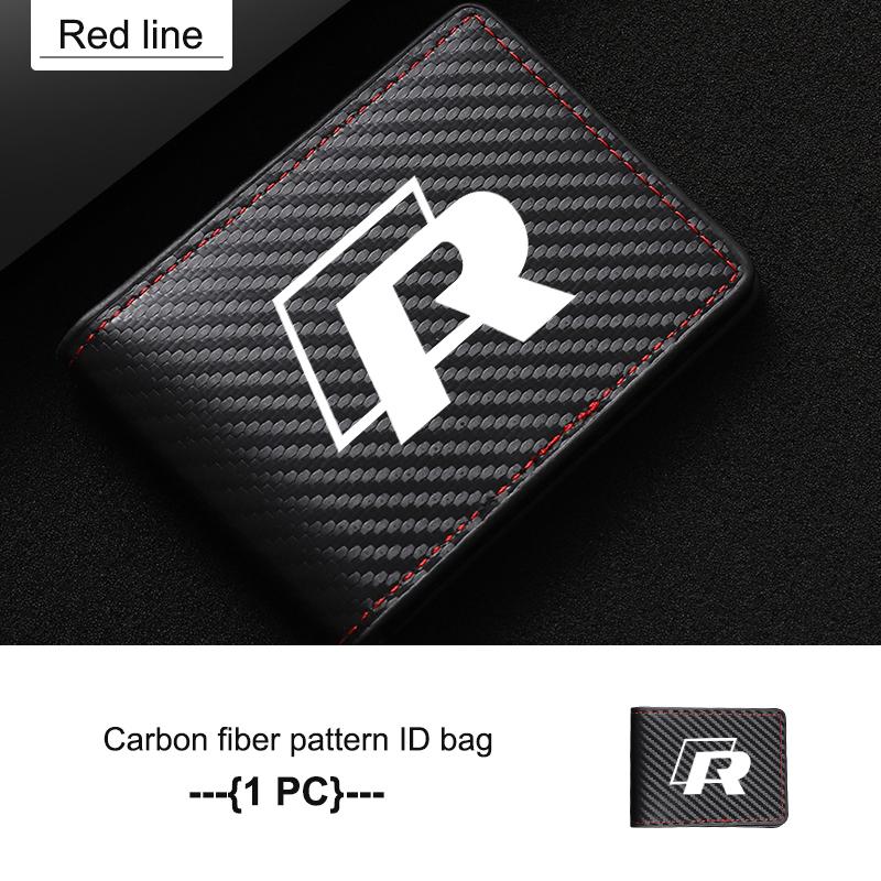 RUN1 For Volkswagen VW Carbon Fiber Car Men's Card Bag Storage With Multiple Cards Polo Jetta Sagitar Magotan Passat B5 B6 B7 CC