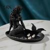 Soporte Decorativo para Anillos Bandeja de Joyería de Sirena Impresa en 3D, Organizador Vintage de Anillos Pendientes Collares Plato para Baratijas con Tema Oceánico, Bandeja para Llaves para
