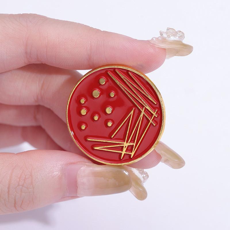Modern Red Geometric Pin Alloy Brooch Unique Fashion Accessory For Clothing And Handbags