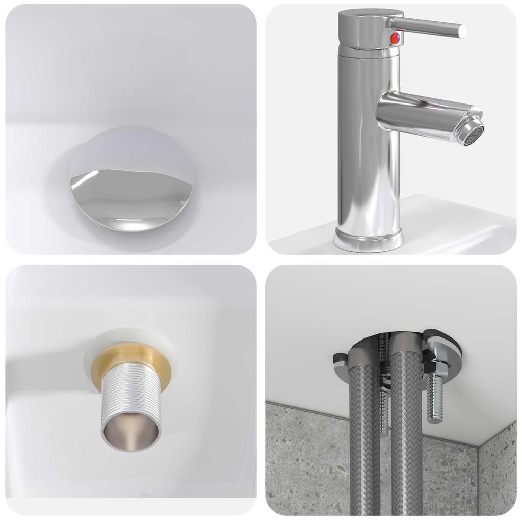 Bathroom Cabinet Set 5 Pcs Concrete Grey 53 X 15.5 X 70 Cm