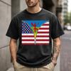 Mens Amazigh Berber American Grown Us Flag Zipper Yaz Symbol Casual T Shirt Vintage Washed Streetwear Homme Unisex
