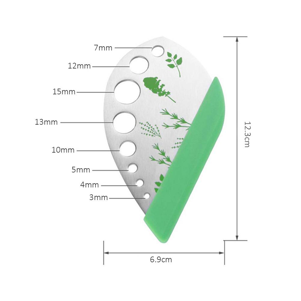 9 Hull Urtestripper Rustfritt Stål Urtebladstrippeverktøy med Beskyttelsesdeksel