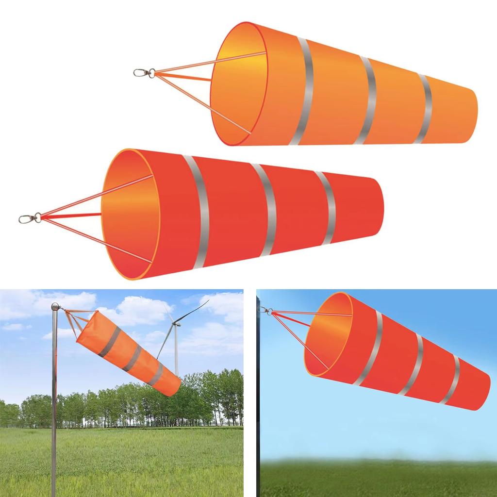Reflective Plastic Windsock Outdoor Wind Direction Flag with Fluorescent Belt Wind Sock for Garden or Patios Decoration