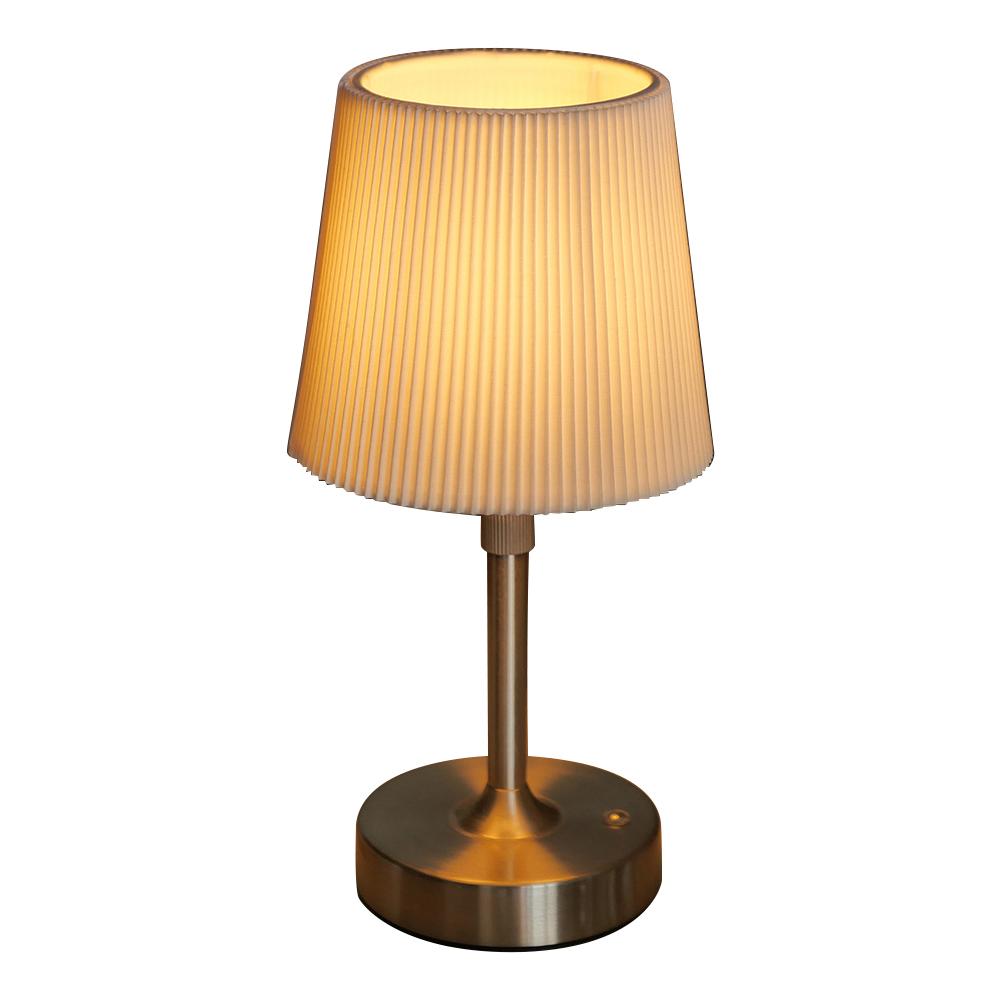 

Беспроводная светодиодная металлическая настольная лампа с USB-перезаряжаемым сенсорным управлением, переносная тканевая абажурная настольная лампа, ночник для спальни, бара, балкона серебряный