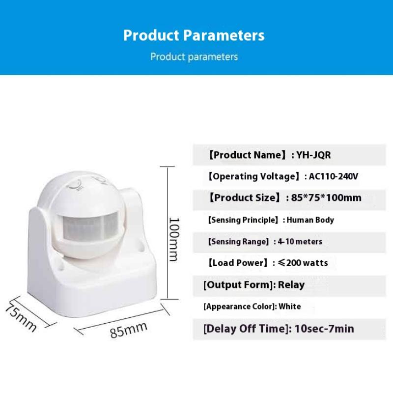 Новый новый AC 100В - 240В 180 градусов Автоматический IP44 PIR Инфракрасный Датчик Движения Индукционный Круглый Мини Умный Выключатель Света С Задержкой