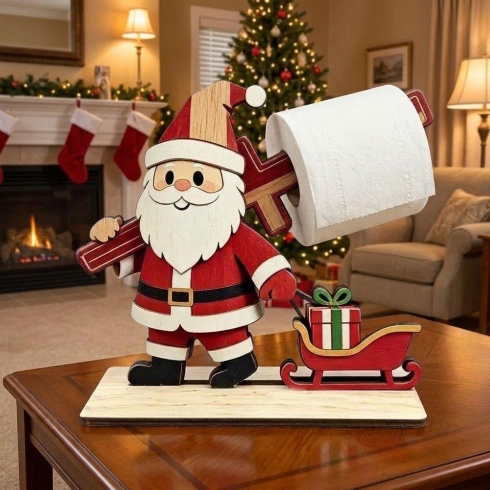 Cartoon Elk Snowman Tissue Holder Cute Desktop Storage Rack Christmas Decoration