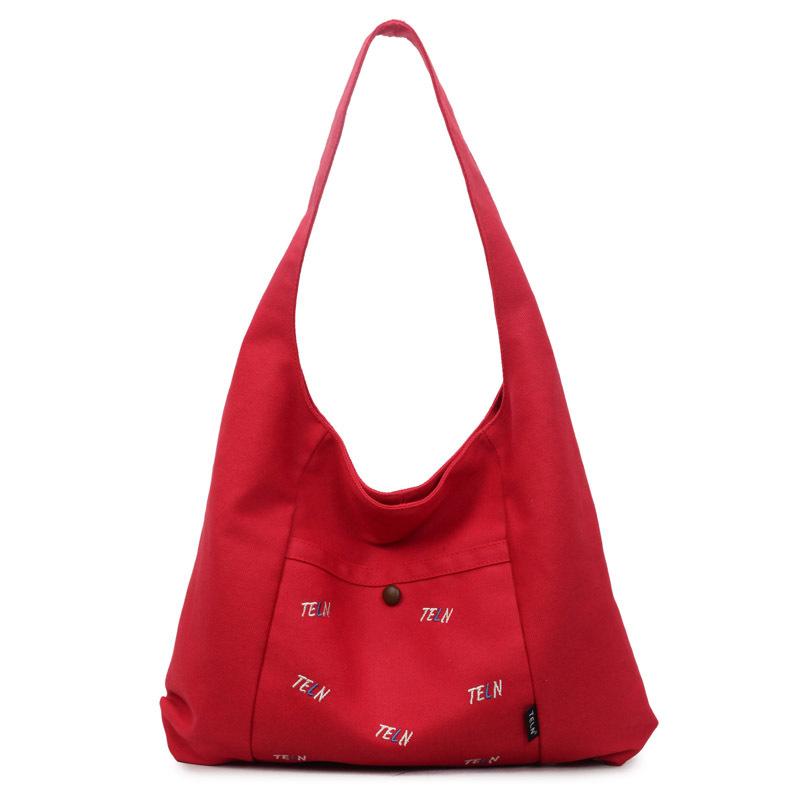 Canvas Bag Women's 2025 Autumn New Fashion Shoulder Bag Large Capacity Commuting Korean Niche Design Underarm Bag