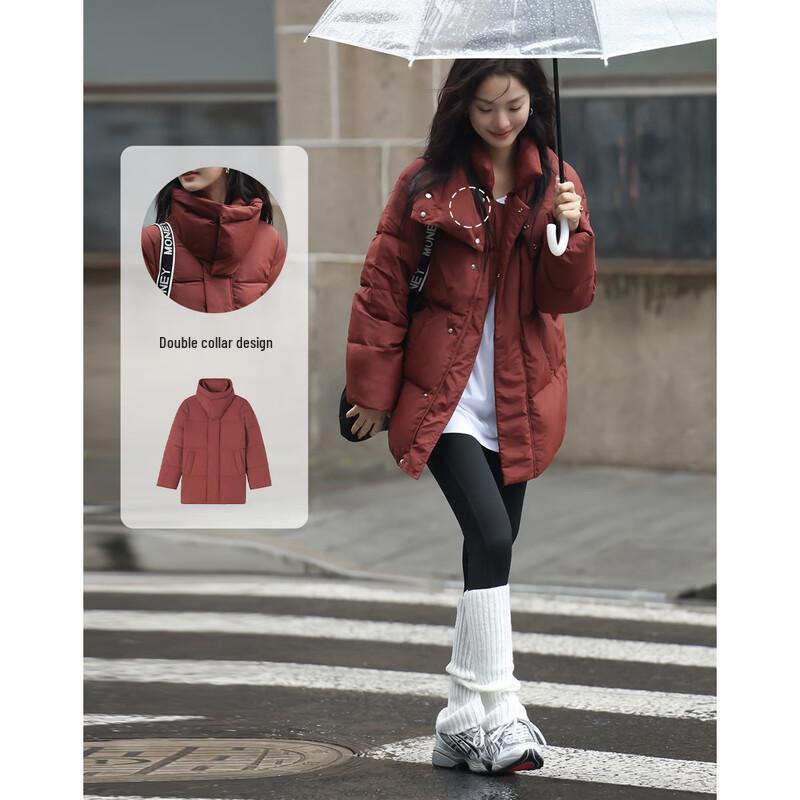 Demana Damen Vielseitige Winterjacke mit Stehkragen und 90% Entendaunen
