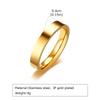 Anello Semplice Placcato Oro 18K Acciaio Inossidabile Liscio Anello di Fidanzamento Matrimonio per Coppia Impermeabile Gioiello per Dita Regalo per Uomini Donne