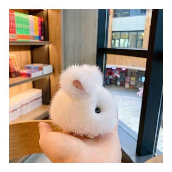 [BetterJonny] Plush Keychain Cute Animal Pendant Bag Pendant Key Chain Hanging Decoration Present Cute Gift for Partner Friend Family White Blue Pink