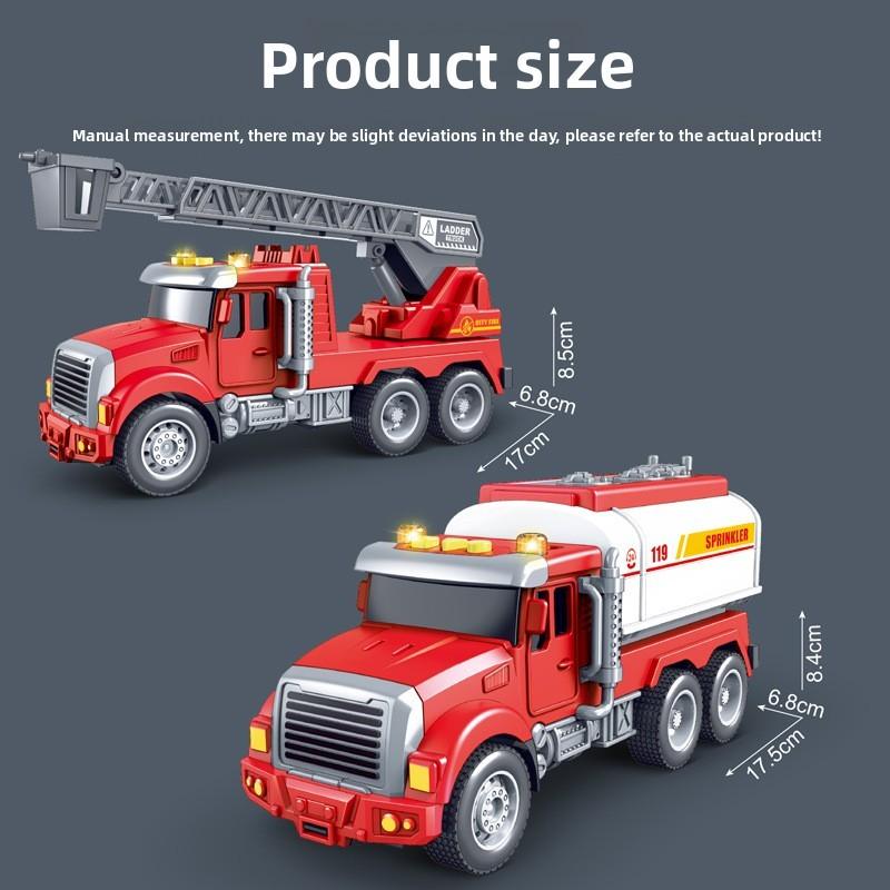 Cloud Ladder Water Tanker Model Toys With Sound Light And Storytelling Function For Kids