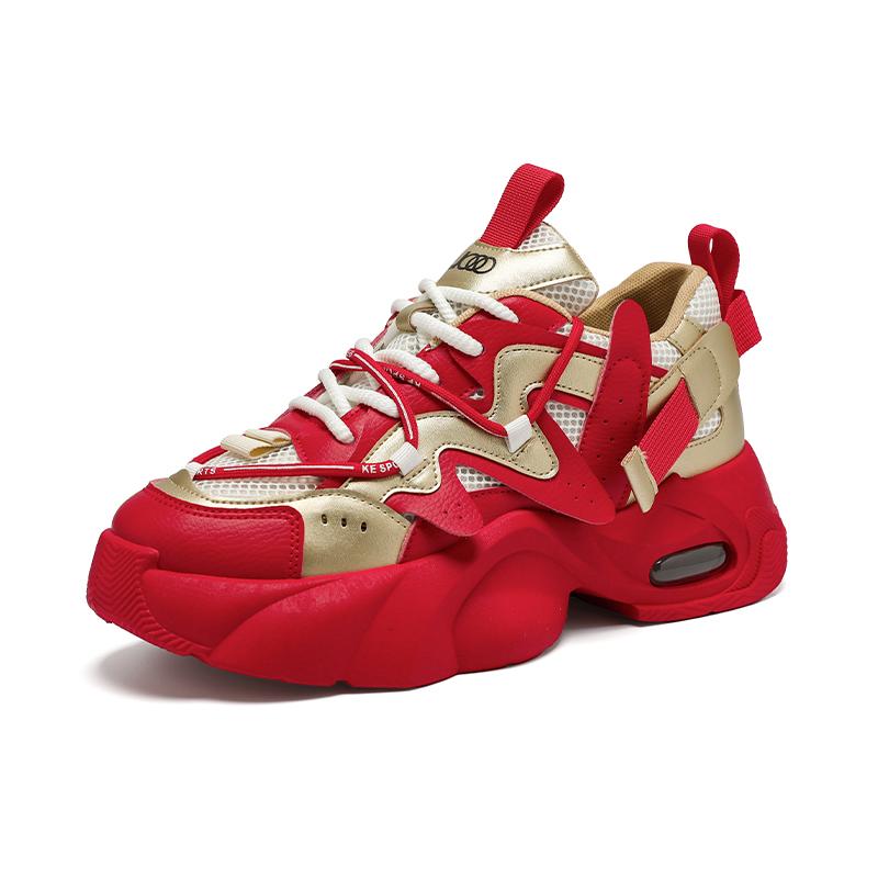 

Men s Fashion Sneakers Thick-soled Casual Dad Shoes Breathable Running Shoes 44 красный