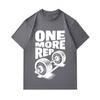 Men's 100% Cotton Crew Neck Short Sleeve T-Shirt, One More Rep Dumbbell Print Casual Workout Gym Fitness Tees Breathable Comfortable Athletic Tops for
